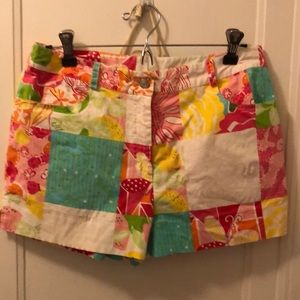 Lilly Pulitzer sz 6 multi cored patchwork shorts
